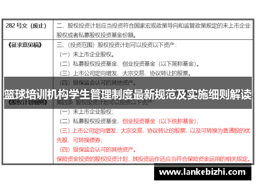 篮球培训机构学生管理制度最新规范及实施细则解读